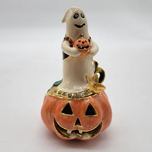 Artform Halloween Ghost Pumpkin Trinket Box