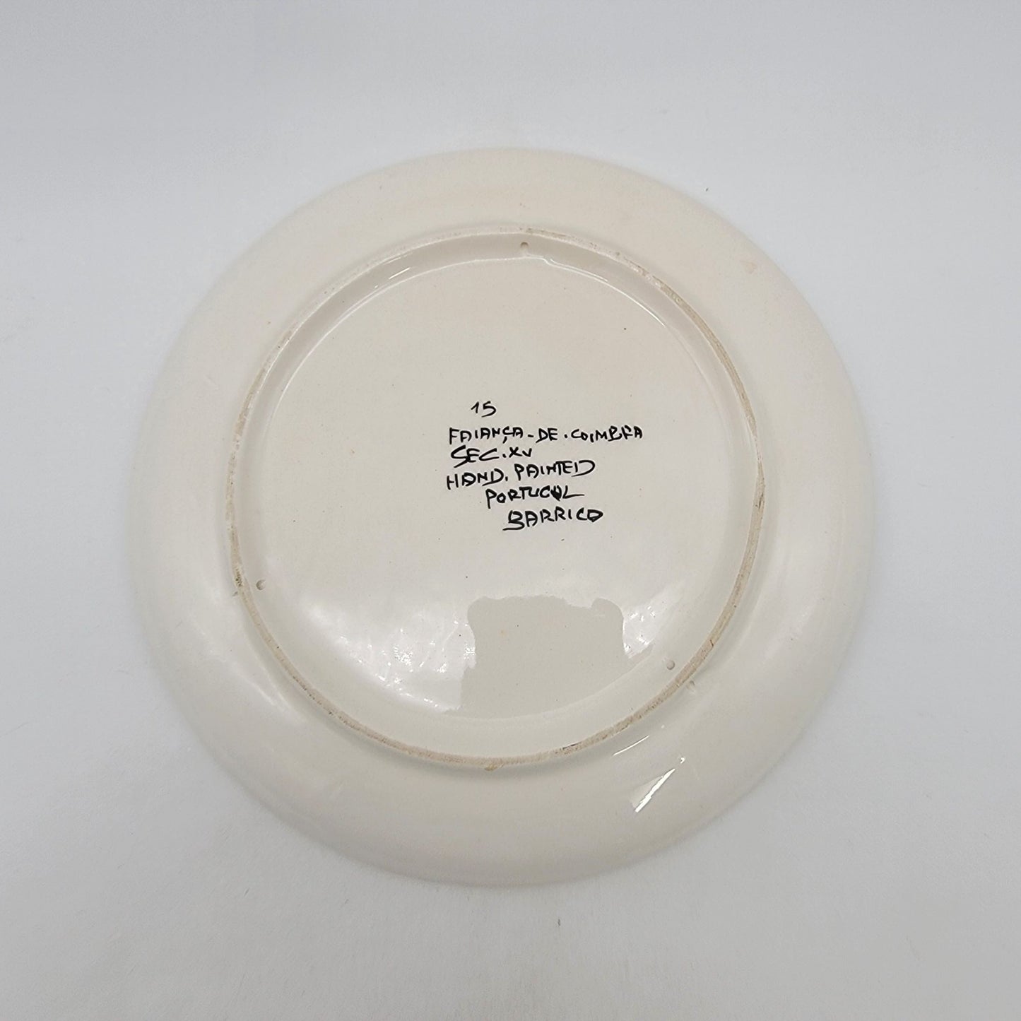 Hand-Painted Coimbra Earthenware Rooster Serving Dish Plate