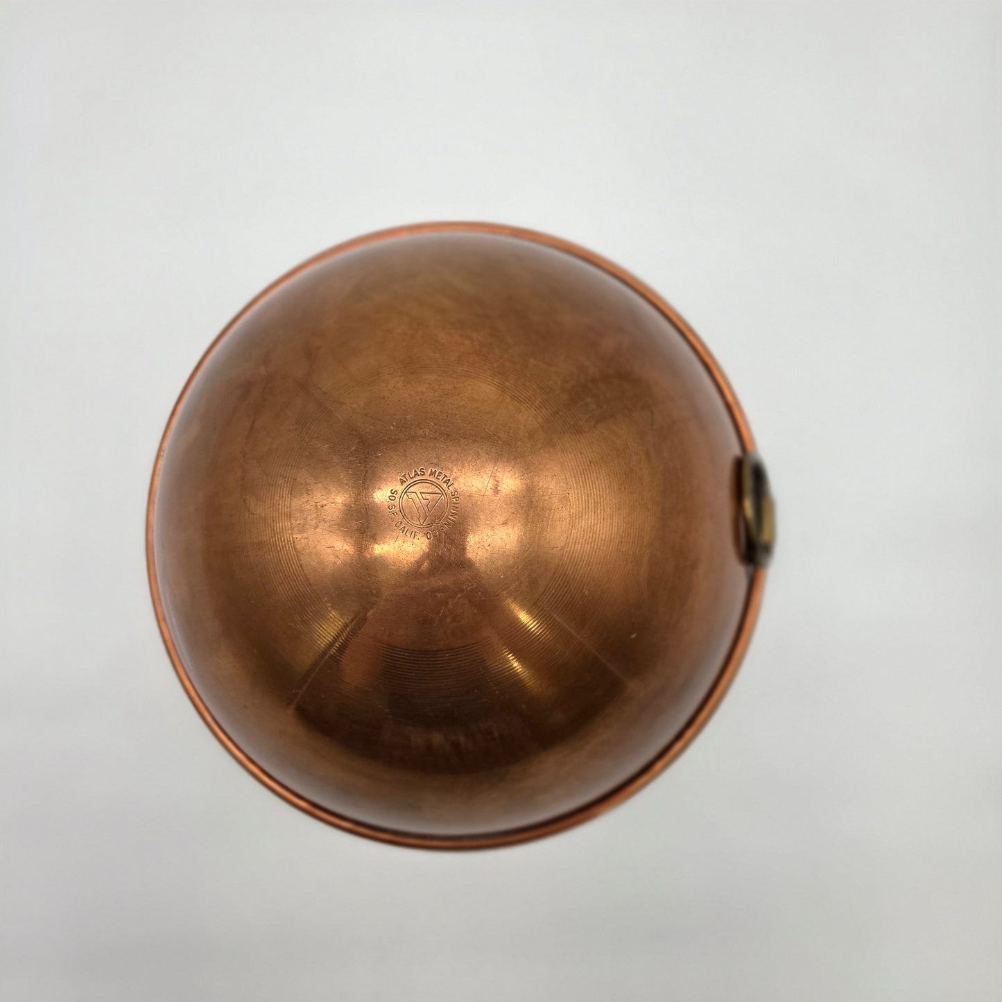 Vintage Atlas Metal Spinning Co Copper Mixing Bowl