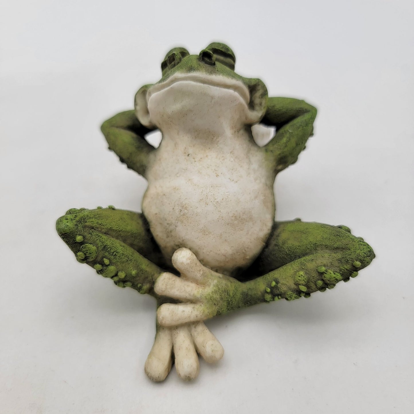Whimsical Vintage Frog Relaxing On Golf Ball Figurine