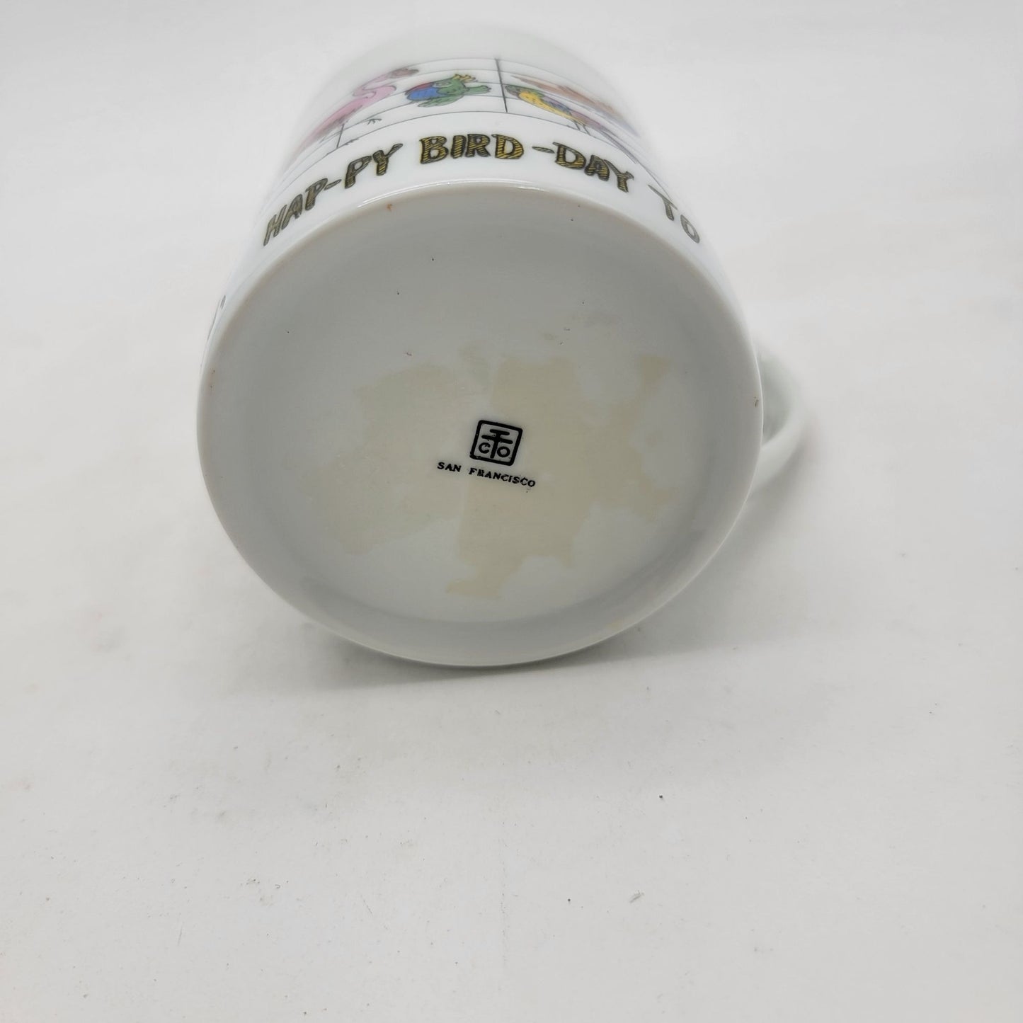 Takakashi San Francisco Con Brio Music Note Parrot Mug Happy Bird-Day Song Coffee Tea Cup