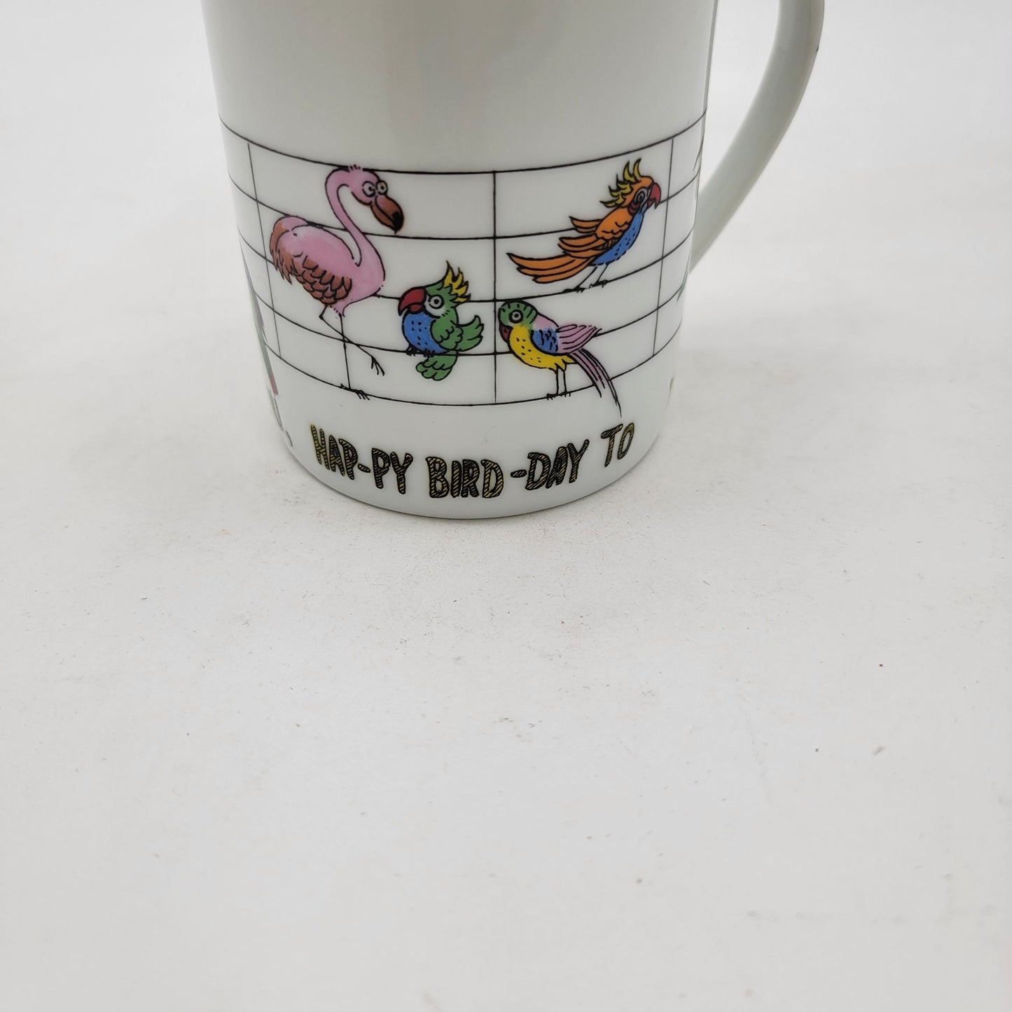 Takakashi San Francisco Con Brio Music Note Parrot Mug Happy Bird-Day Song Coffee Tea Cup