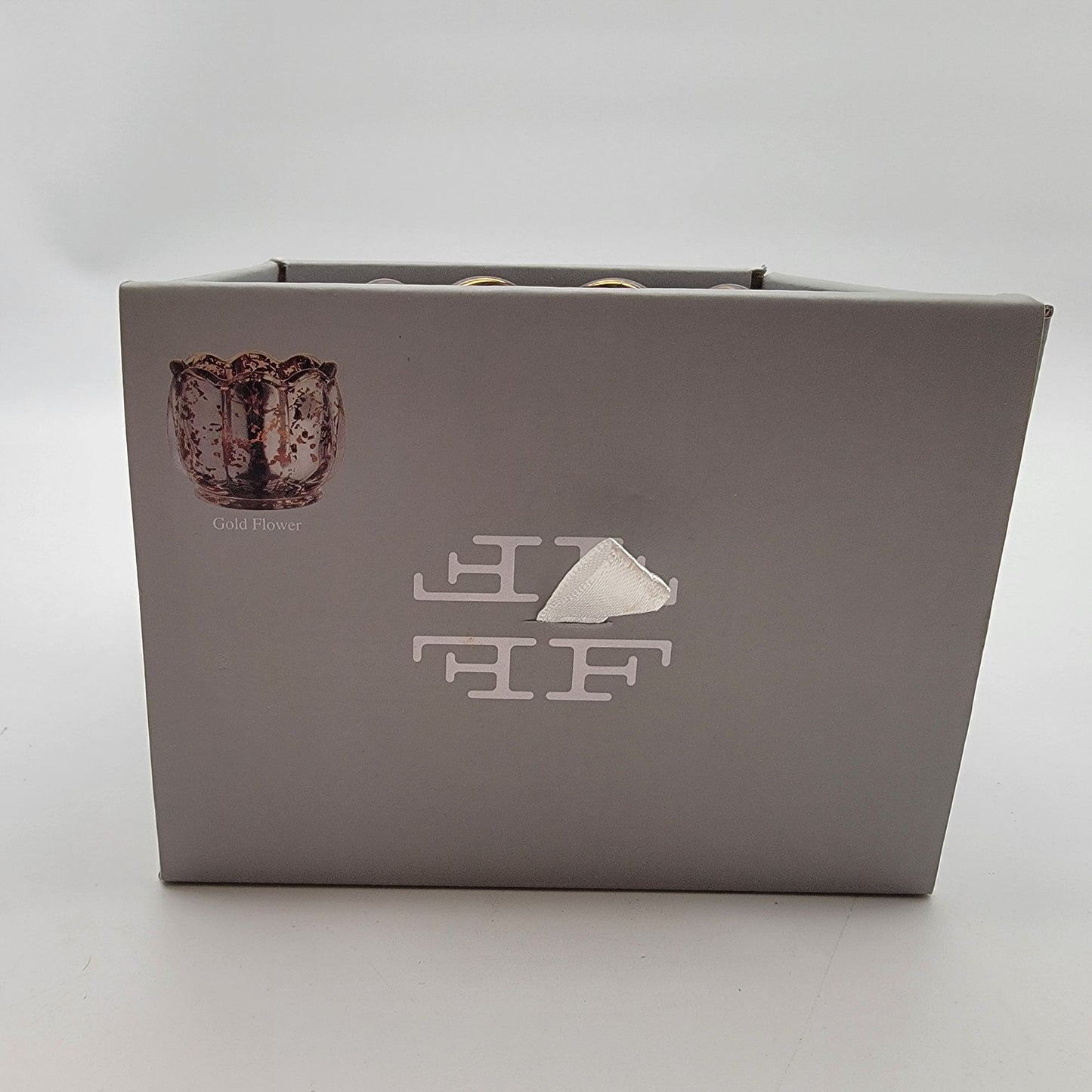 Fitz & Floyd Gold Flower Mercury Glass Votive Candle Holder In Original Box