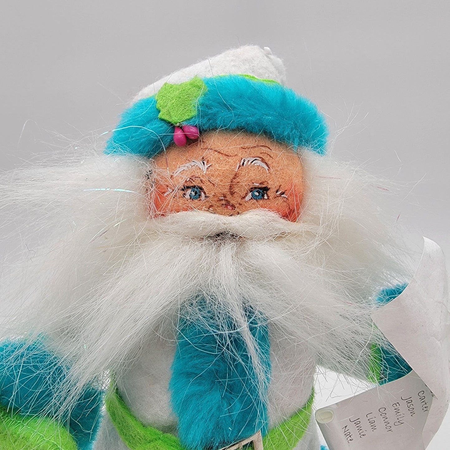 Annalee Dolls Winter Whimsy Blue Santa 9.5" Holiday Figurine - White Blue & Green