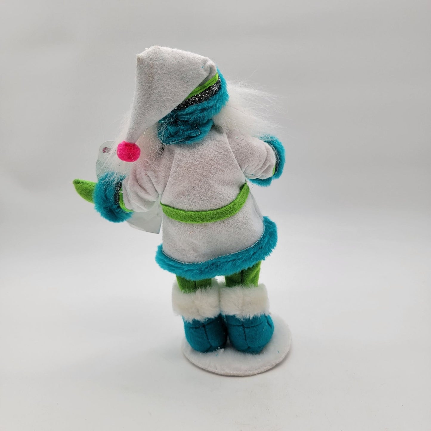 Annalee Dolls Winter Whimsy Blue Santa 9.5" Holiday Figurine - White Blue & Green