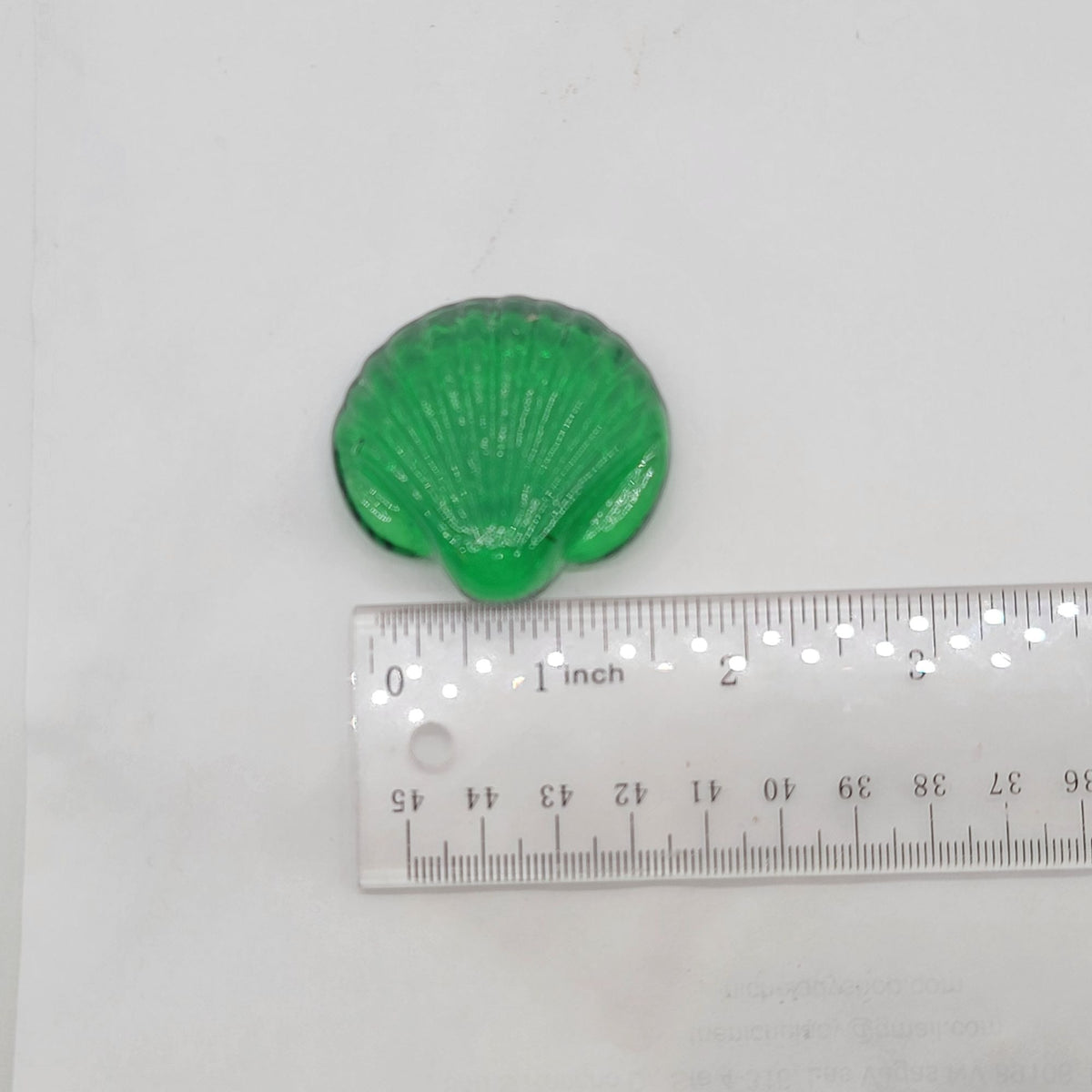 Vintage Green Glass Seashells Set Of 7