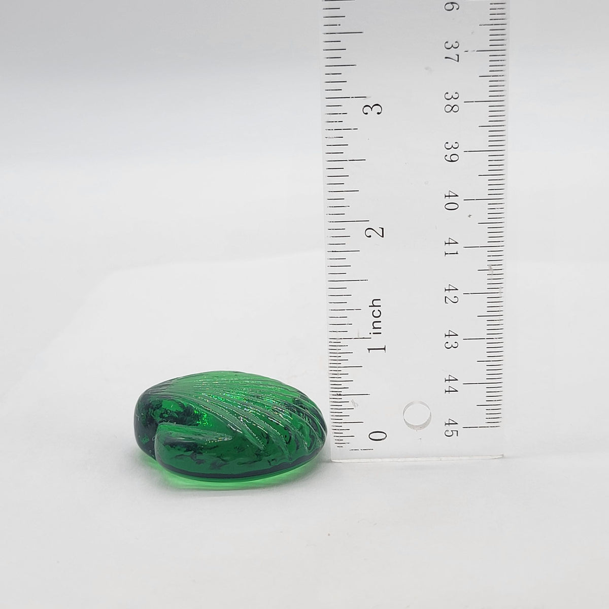 Vintage Green Glass Seashells Set Of 7