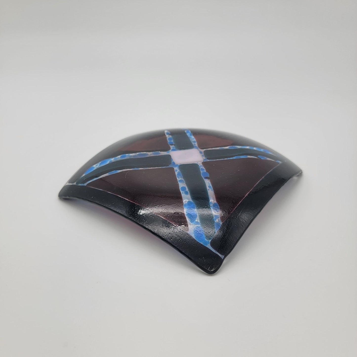 Fused Glass Square Dish Kaleidoscope Pattern