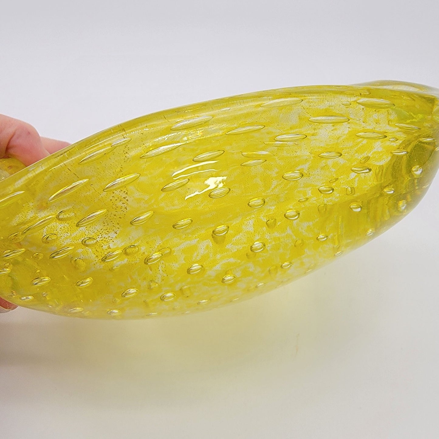 Carlo Scarpa Venini Mid-Century Murano Glass Bullicante Square Bowl