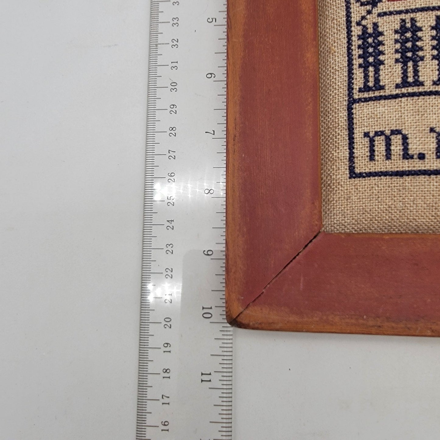 Vintage 1990 Cross Stitch Sampler Signed & Framed Alphabet & Number Design