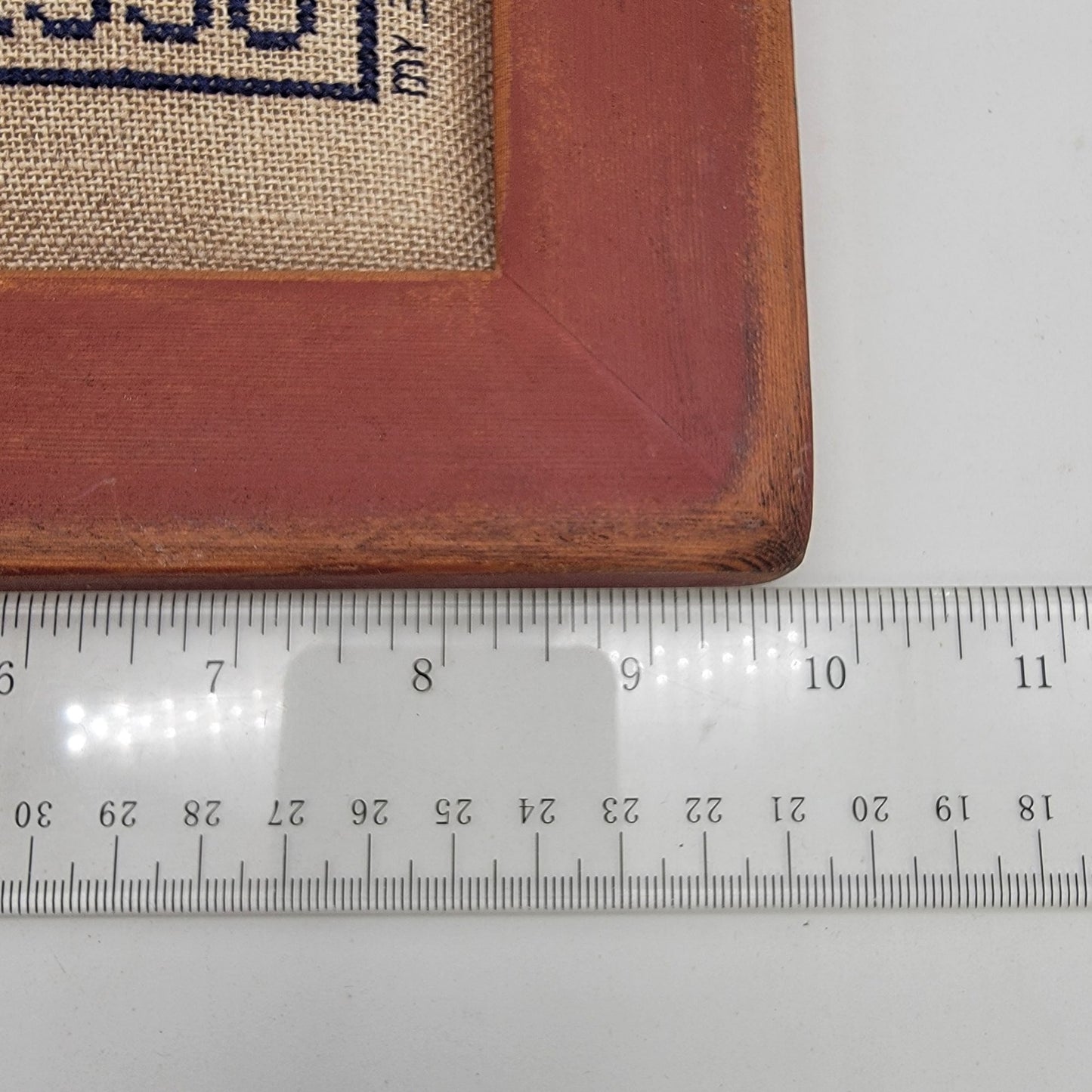 Vintage 1990 Cross Stitch Sampler Signed & Framed Alphabet & Number Design