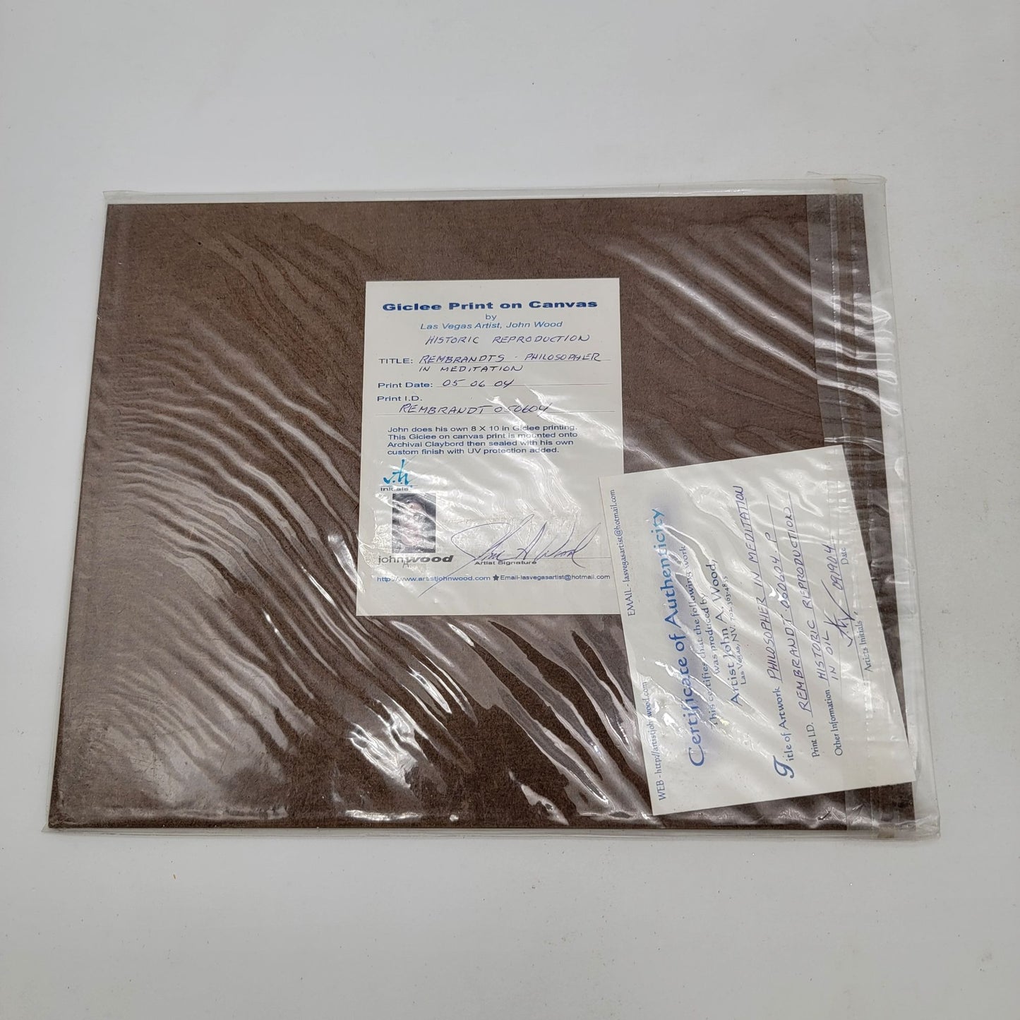 Giclee Print On Canvas Claybord "Philosopher In Meditation" By John Wood 2004