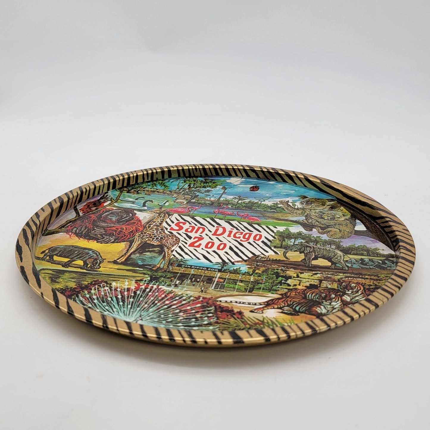 Vintage San Diego Zoo Tin Souvenir Serving Tray