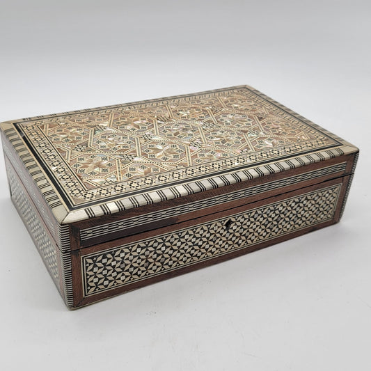Vintage Khatam Moorish Marquetry Box Micro-Mosaic Inlay Large
