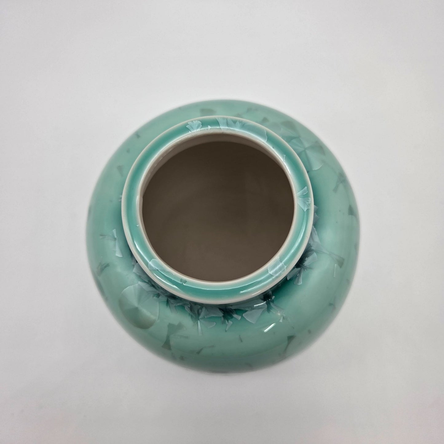 Teal Crystalline Glaze Art Pottery Vase