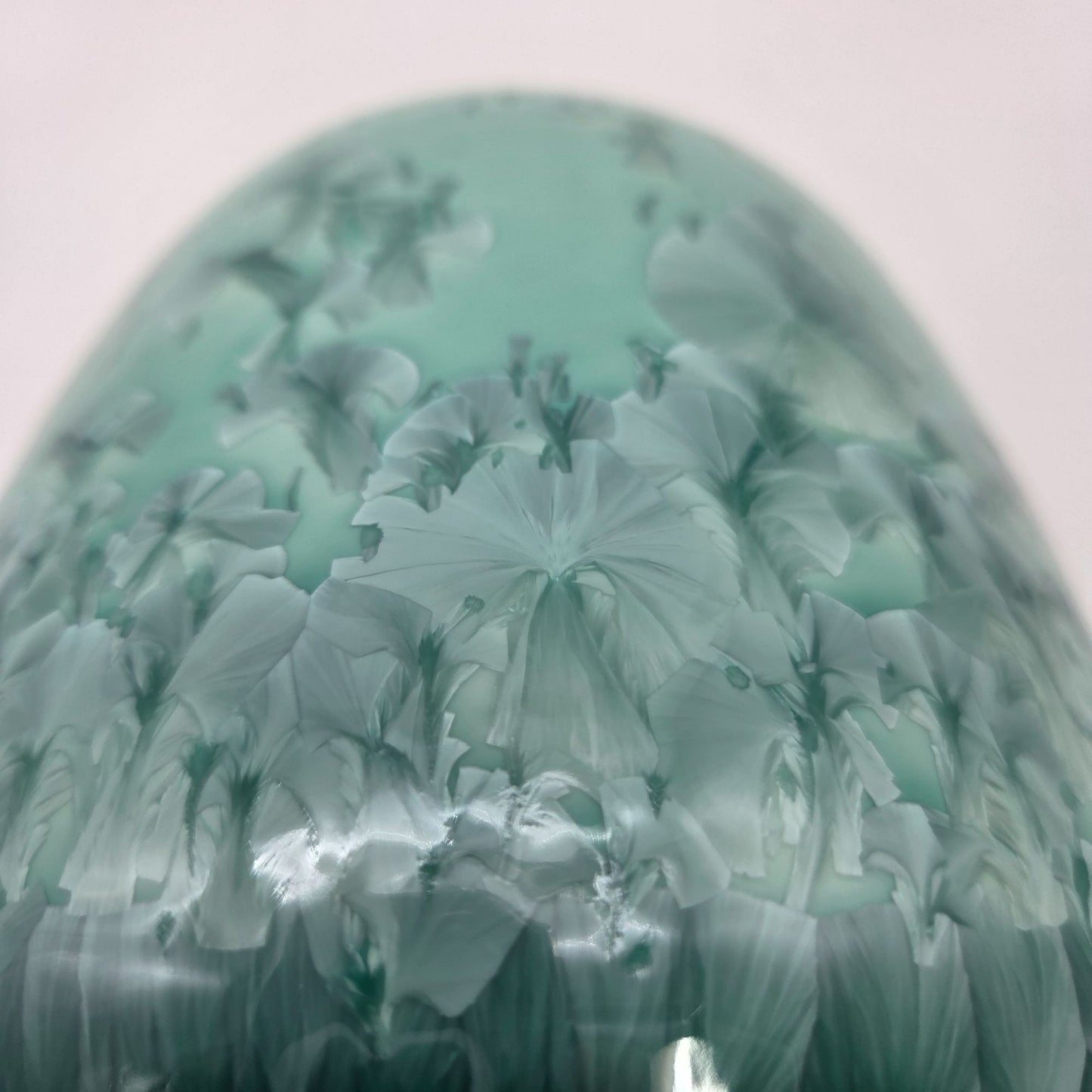 Teal Crystalline Glaze Art Pottery Vase