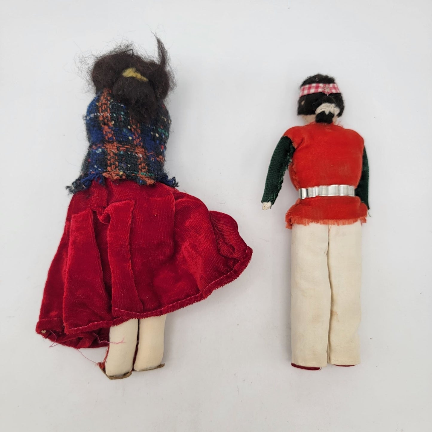 Vintage Navajo Dine Dolls Minnetonka Tall Folk Art Textile & Beads