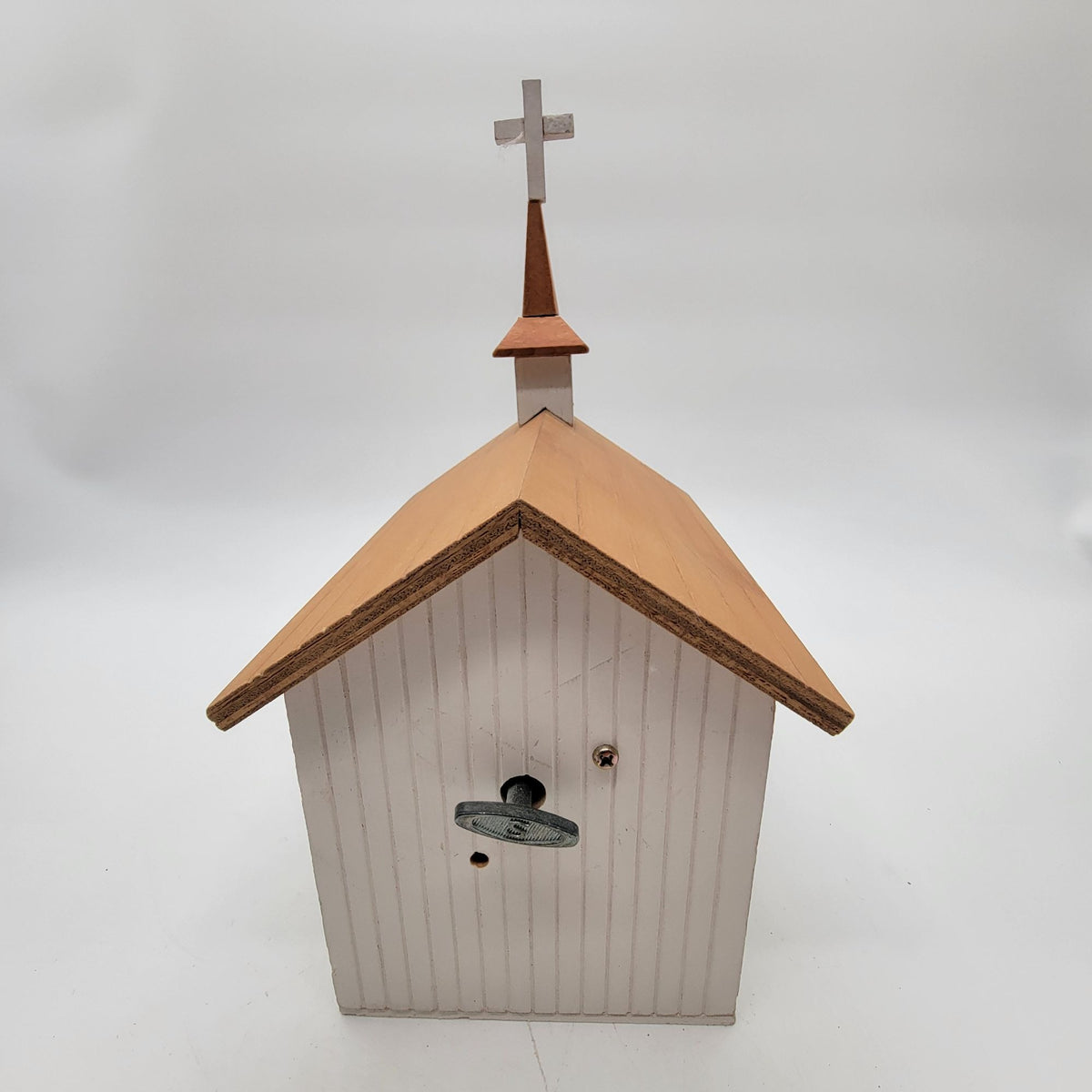 Wood Country Church Animated Mechanical Music Box Amazing Grace