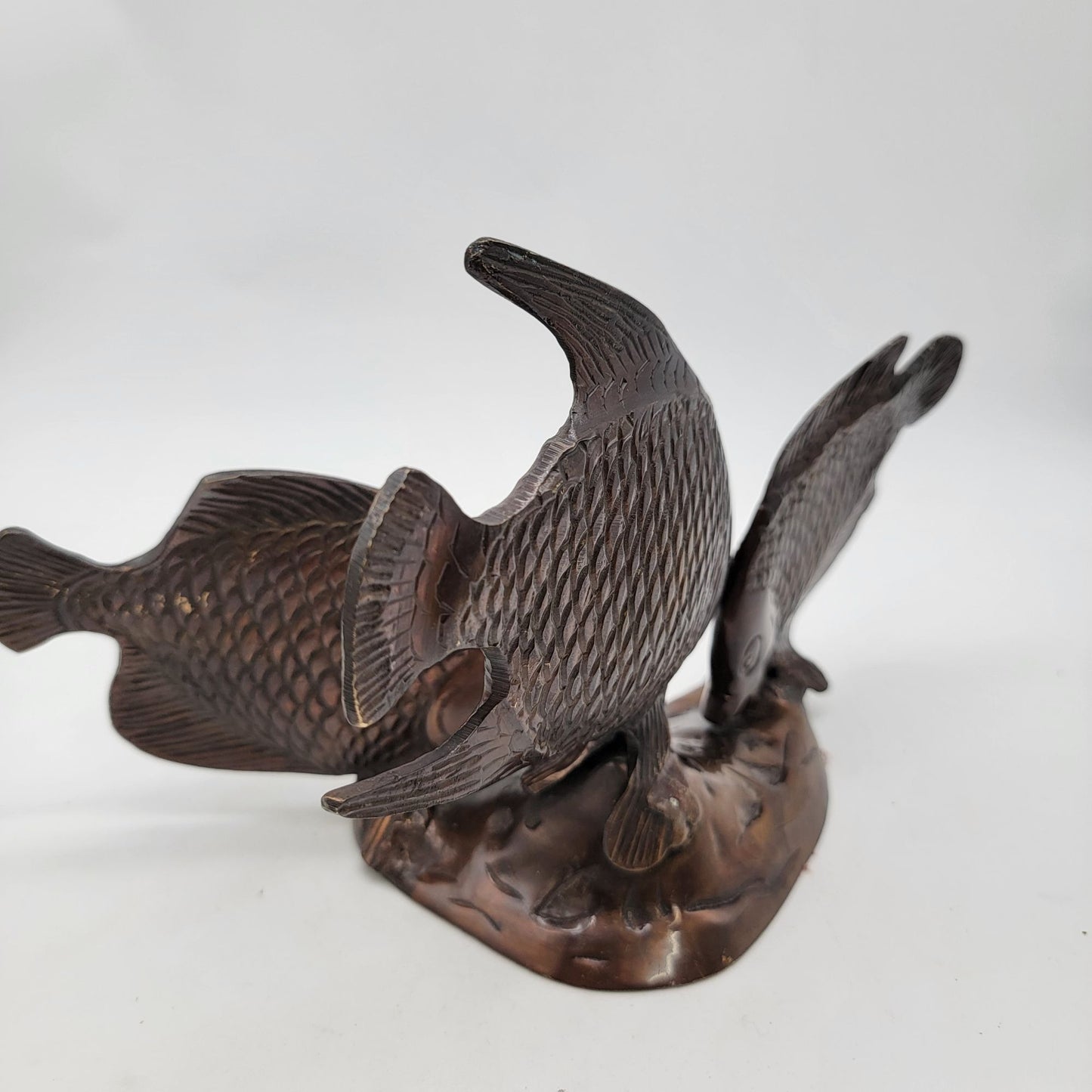 Vintage Bronze Trio of Fish Sculpture