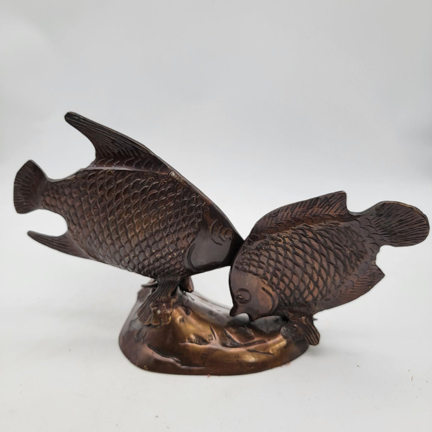Vintage Bronze Trio of Fish Sculpture