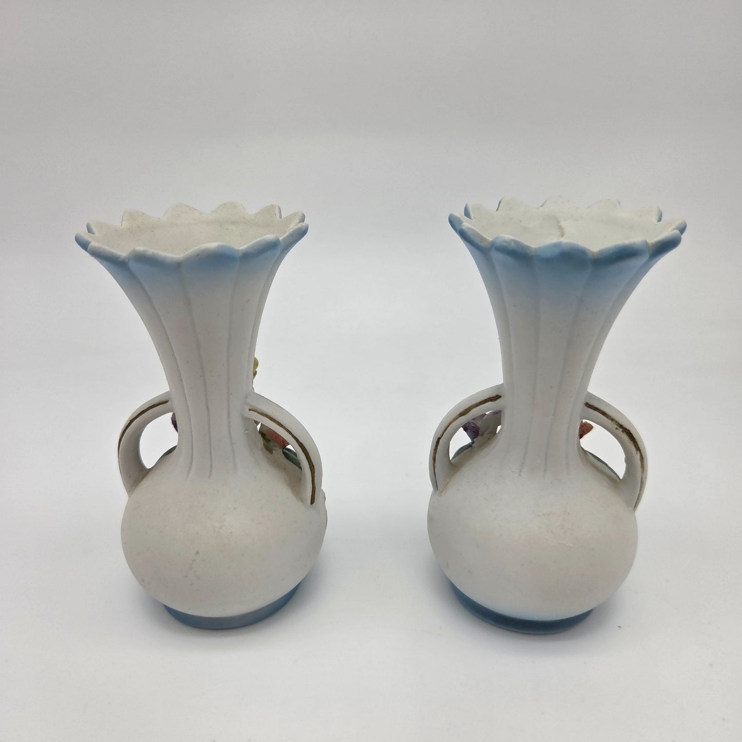 Pair Of Vintage Porcelain Miniature Bud Vases