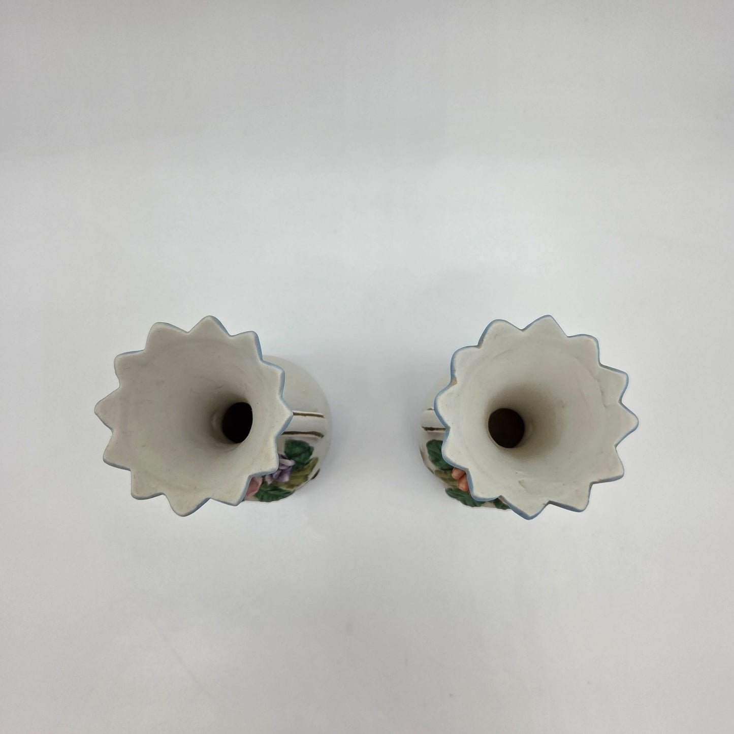 Pair Of Vintage Porcelain Miniature Bud Vases