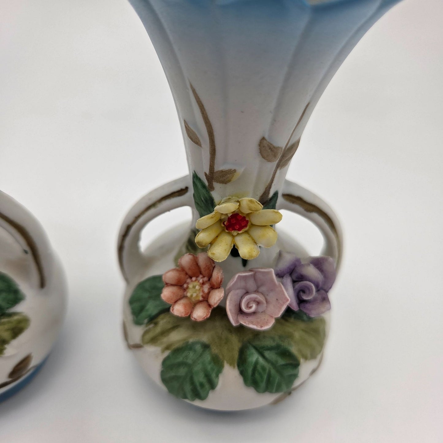 Pair Of Vintage Porcelain Miniature Bud Vases