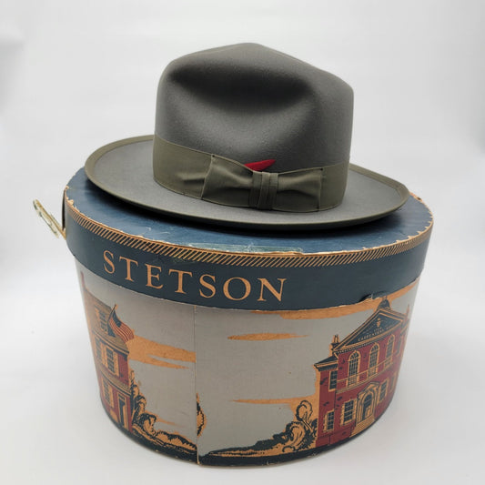 Vintage Stetson Whippet Fedora Hat Royal Deluxe Fur Felt With Original Box Size 7