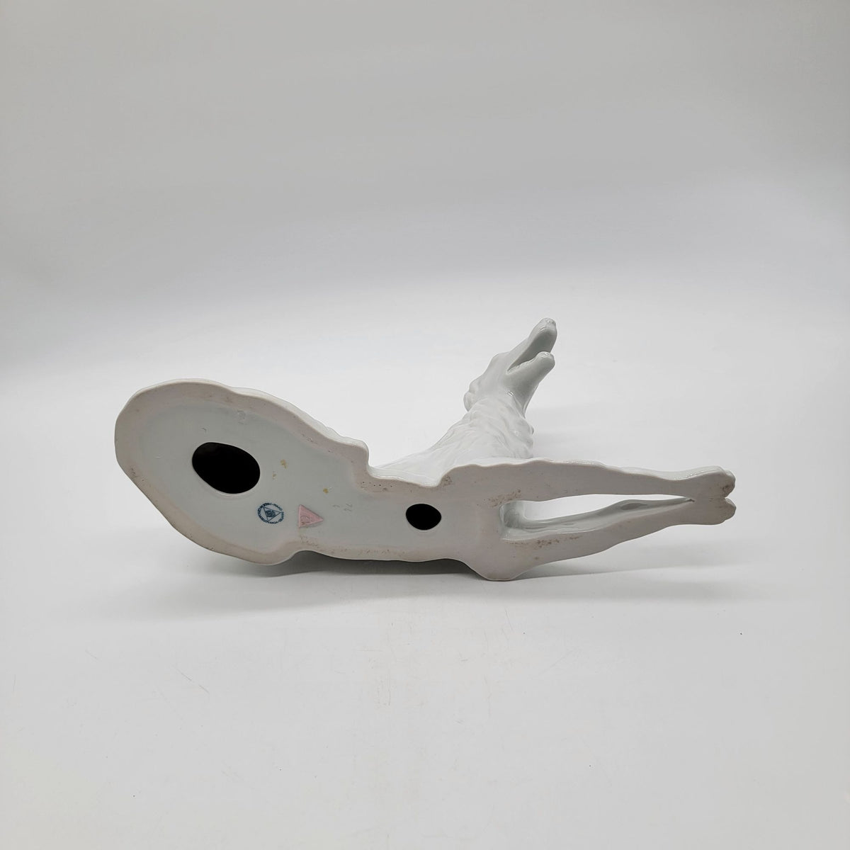 Large Royal Dux Bohemia White Porcelain Russian Wolfhound Borzoi Dog Statue