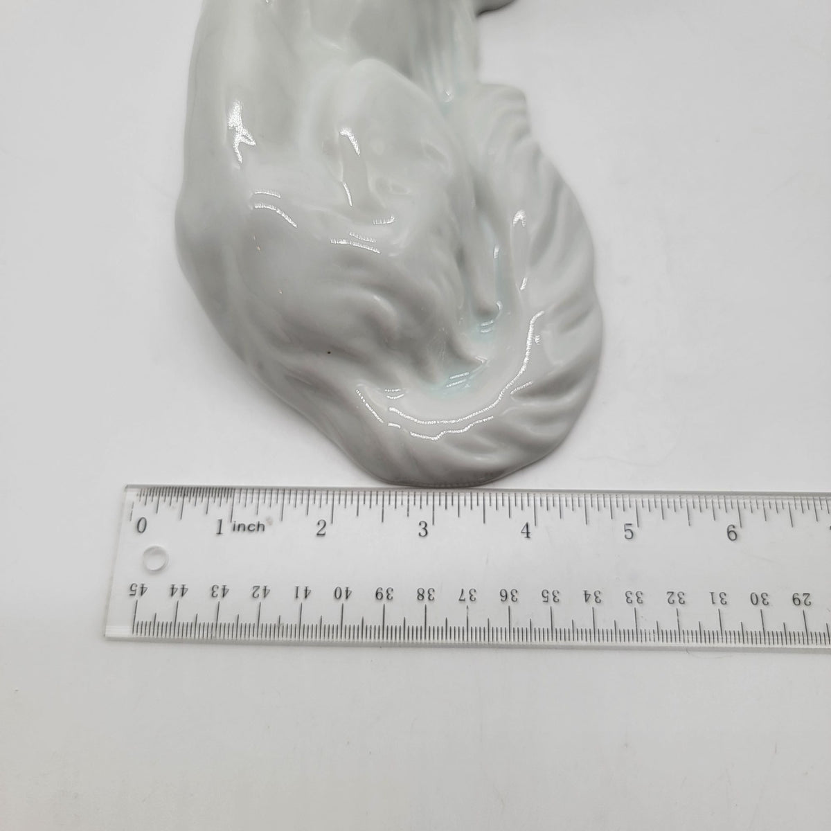 Large Royal Dux Bohemia White Porcelain Russian Wolfhound Borzoi Dog Statue