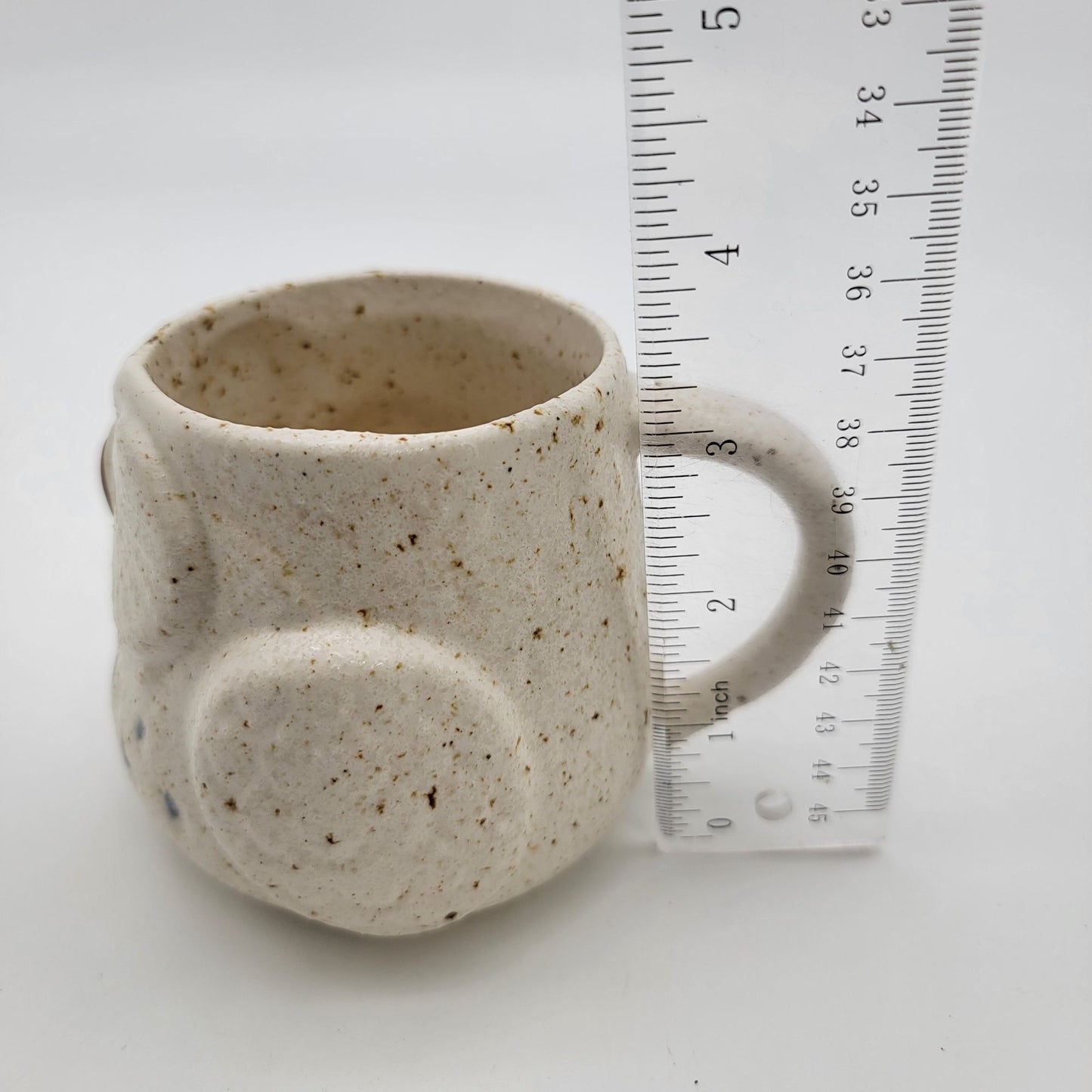 Japanese Mino Ware Pottery 3-D Owl Yunomi Tea Cup