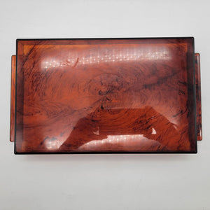 Hollywood Regency Faux Tortoiseshell Lucite Serving Tray