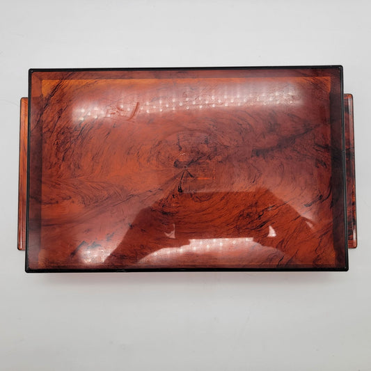Hollywood Regency Faux Tortoiseshell Lucite Serving Tray