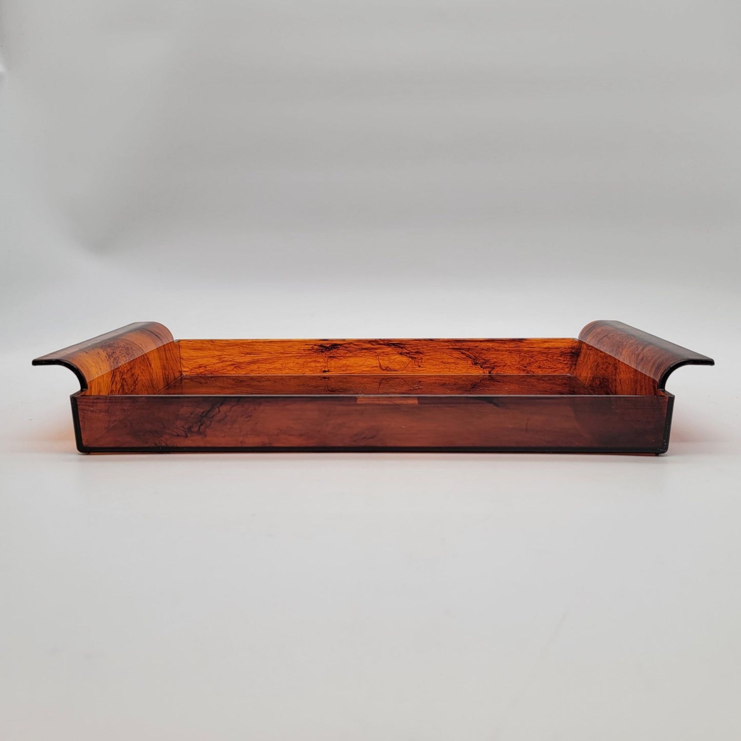 Hollywood Regency Faux Tortoiseshell Lucite Serving Tray