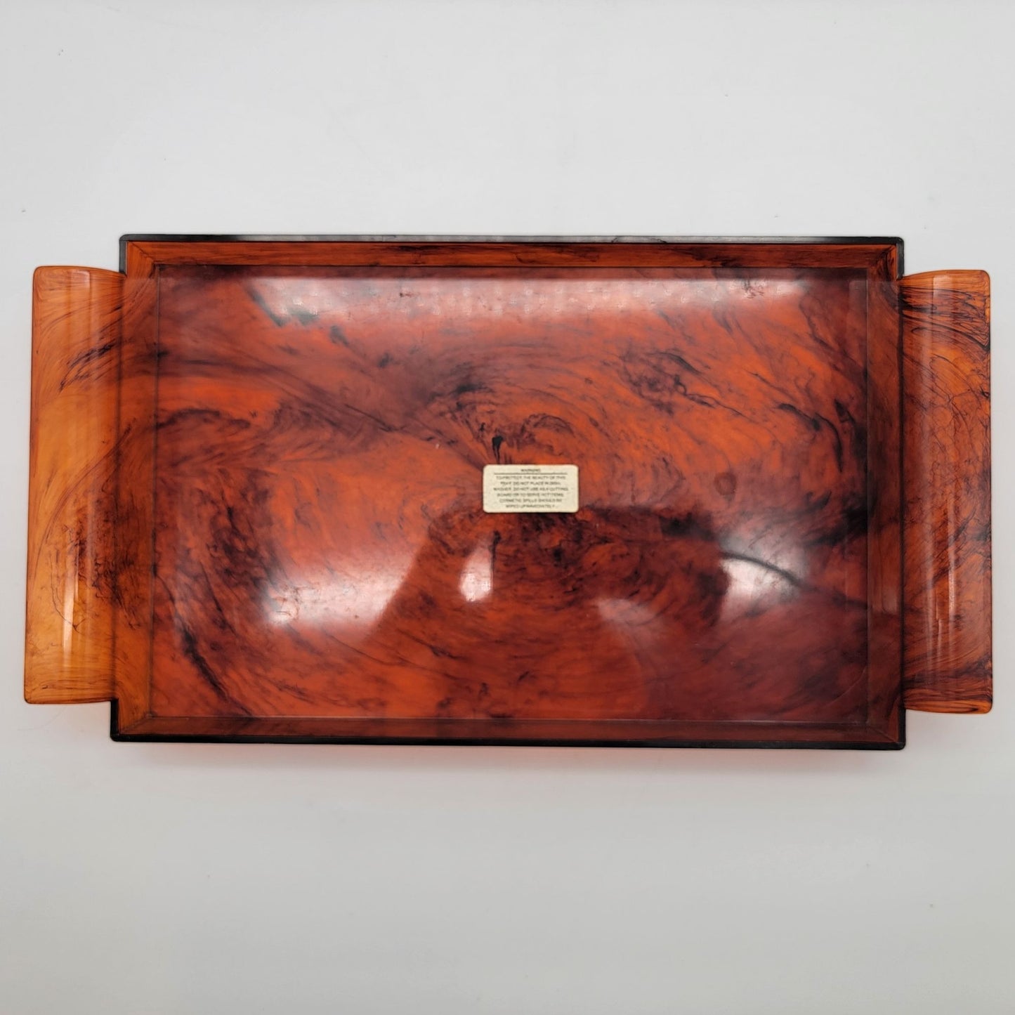 Hollywood Regency Faux Tortoiseshell Lucite Serving Tray
