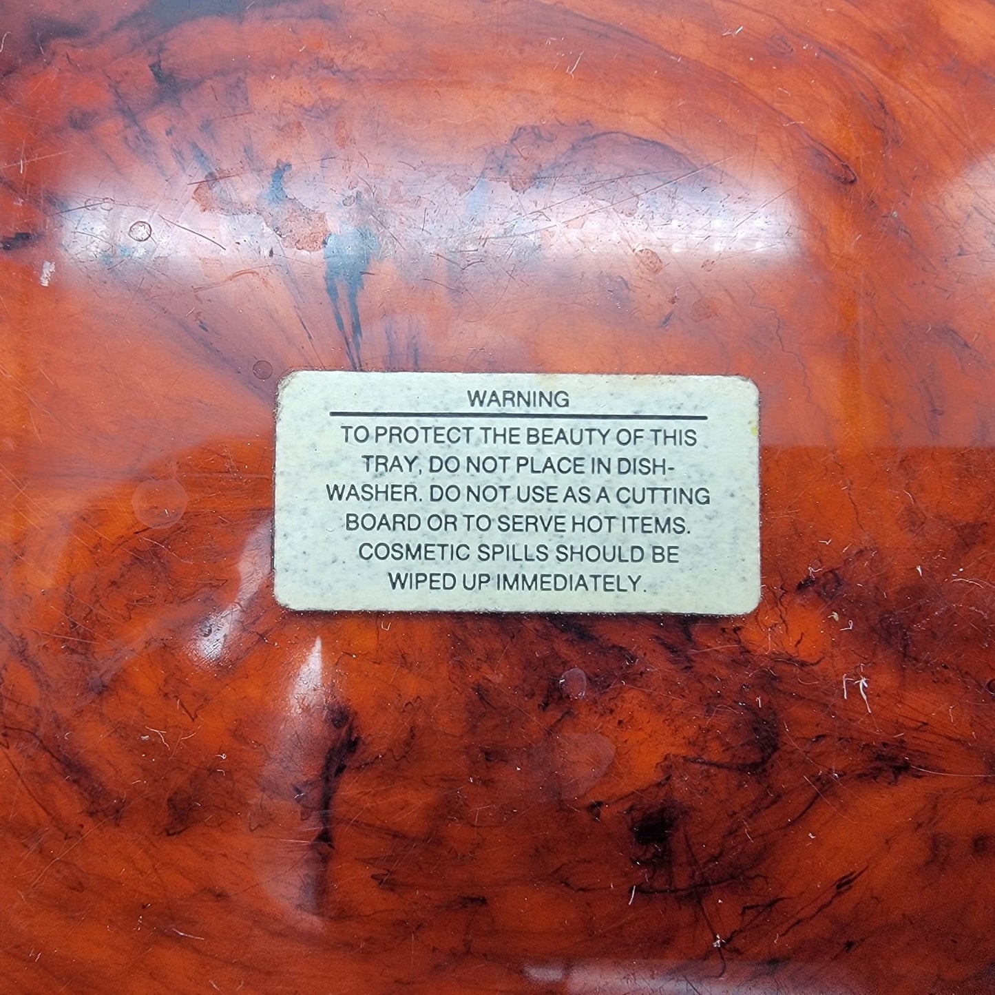 Hollywood Regency Faux Tortoiseshell Lucite Serving Tray