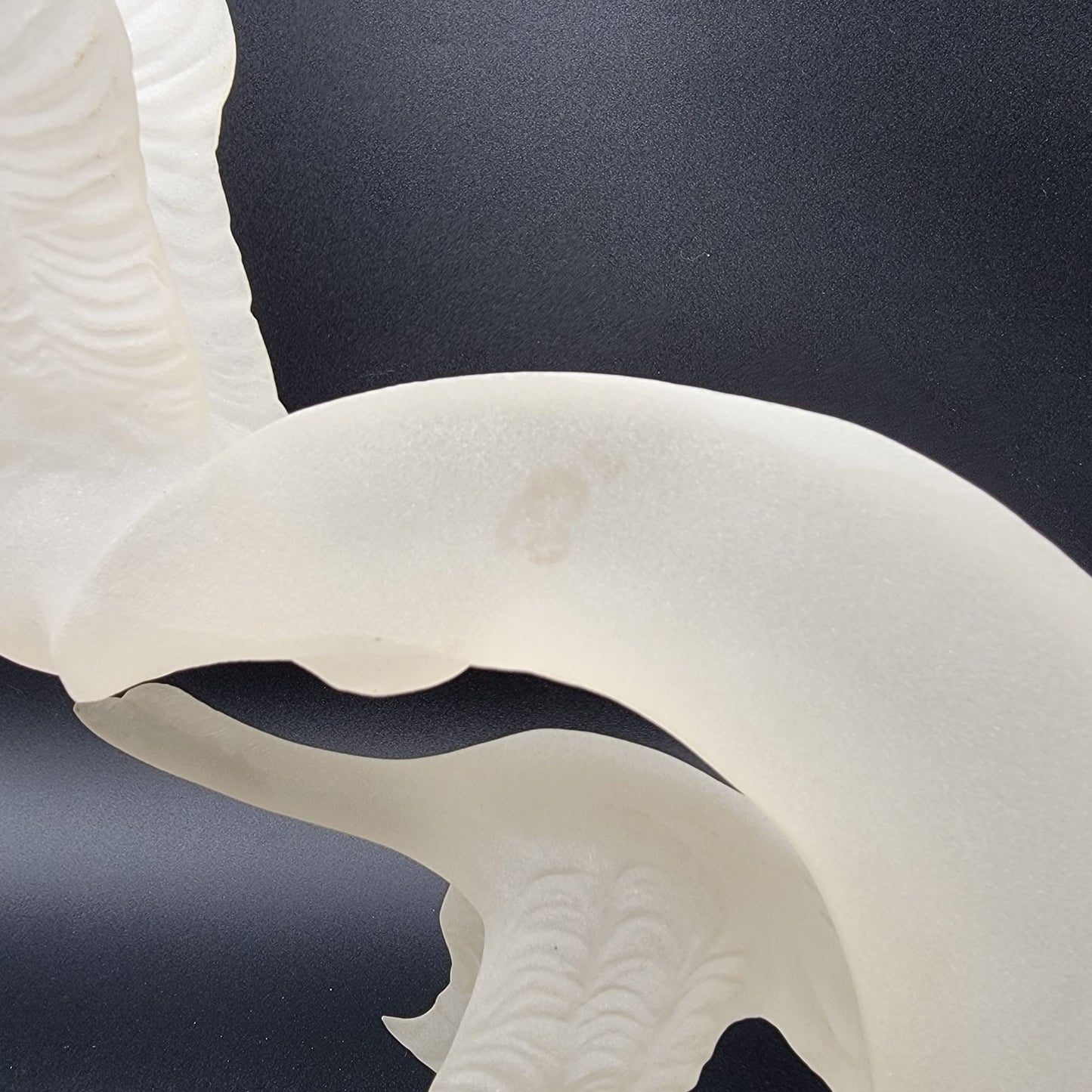 Vintage Frosted Lucite Geese In Flight Moon Sculpture With Clear Base