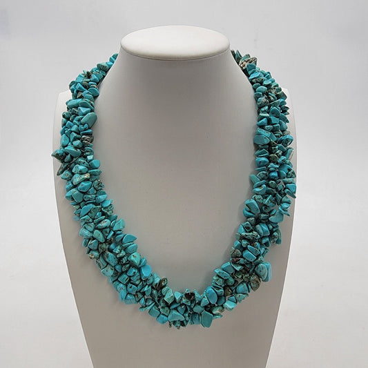Mosaic Strand Turquoise Chunky Chip Necklace