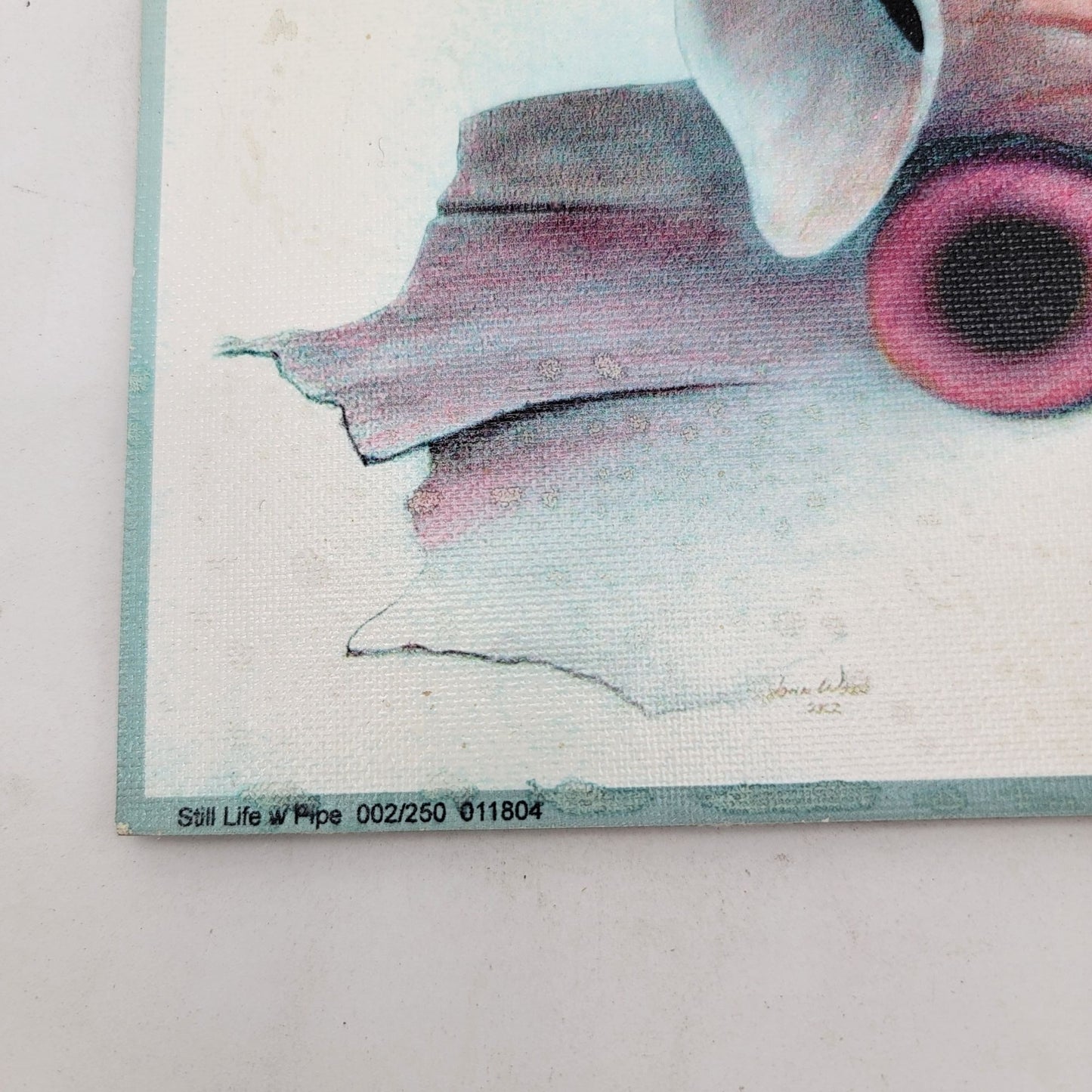 "Still Life W/Pipe" Artists Proof 002/250 By John A. Wood Giclee Print Canvas On Claybord 8" x 10" 2004