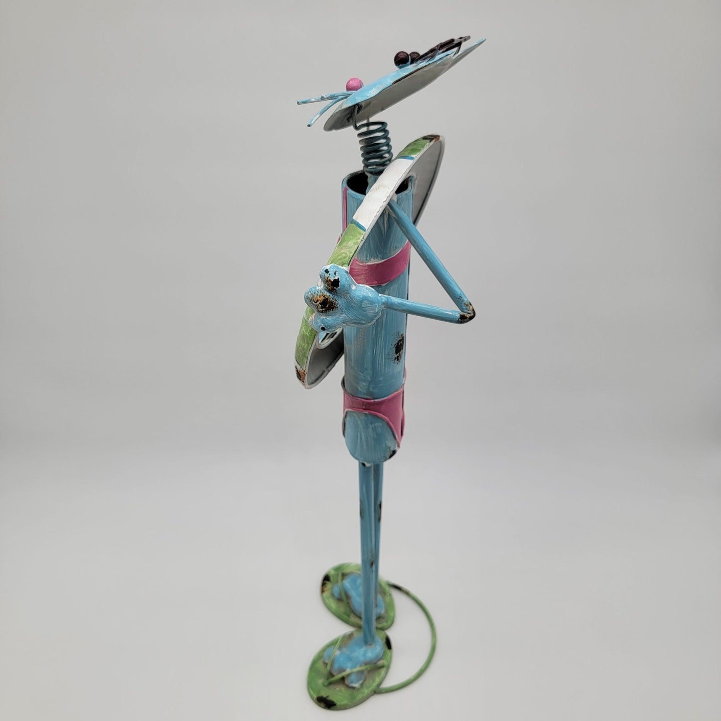 Metal Folk Art Whimsical Cat in Bikini Yard Statue