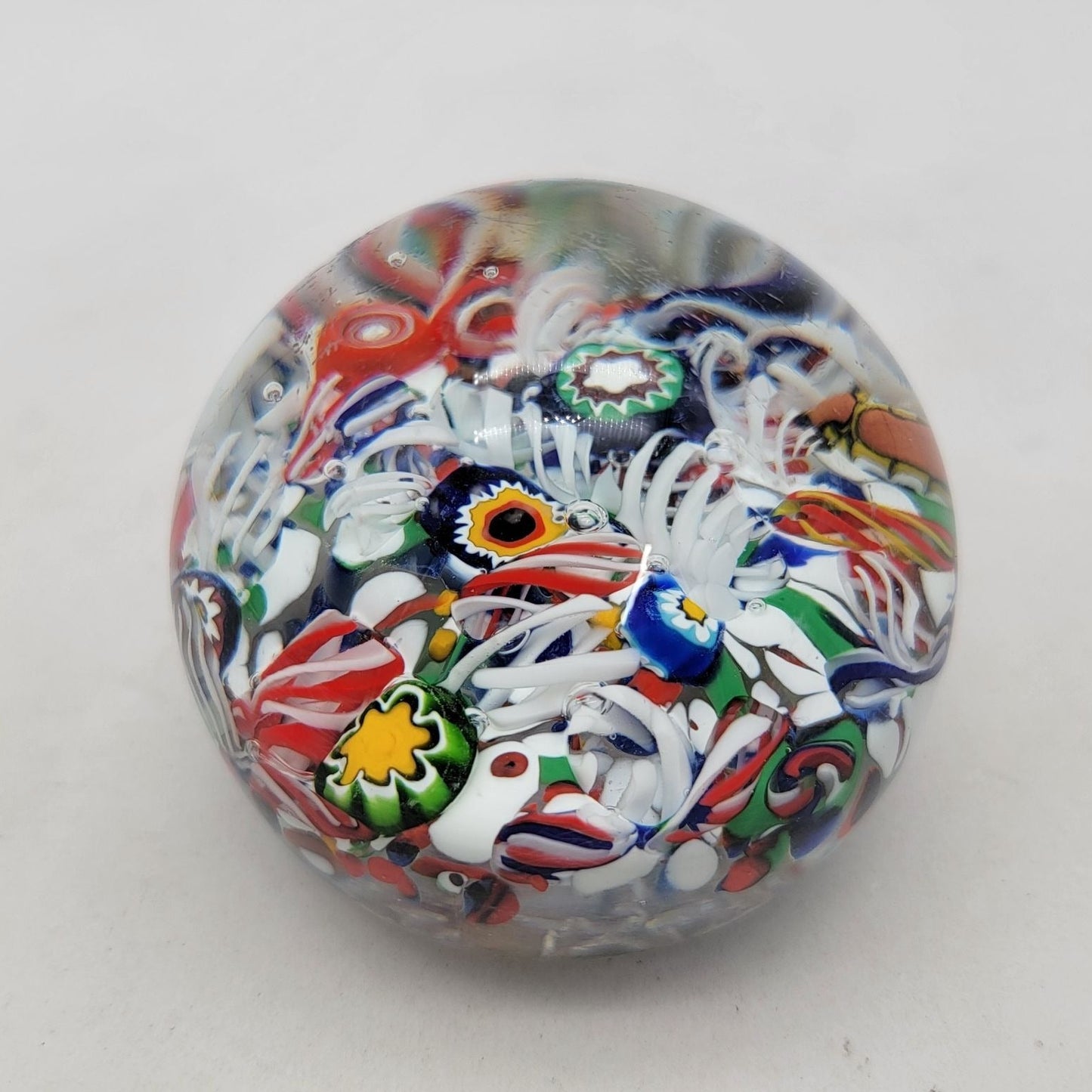 Gentile Millefiori Art Glass Paperweight Signed