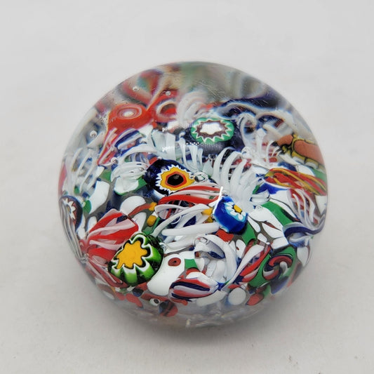 Gentile Millefiori Art Glass Paperweight Signed
