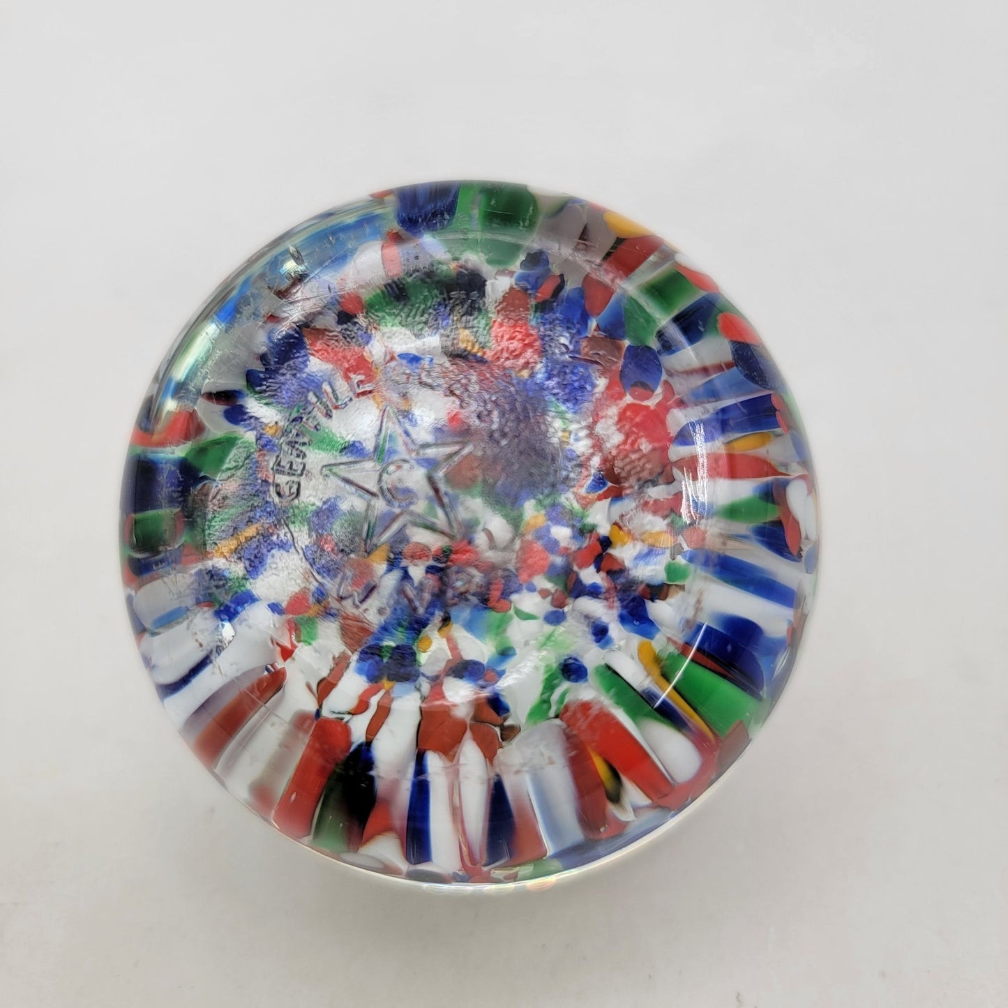 Gentile Millefiori Art Glass Paperweight Signed