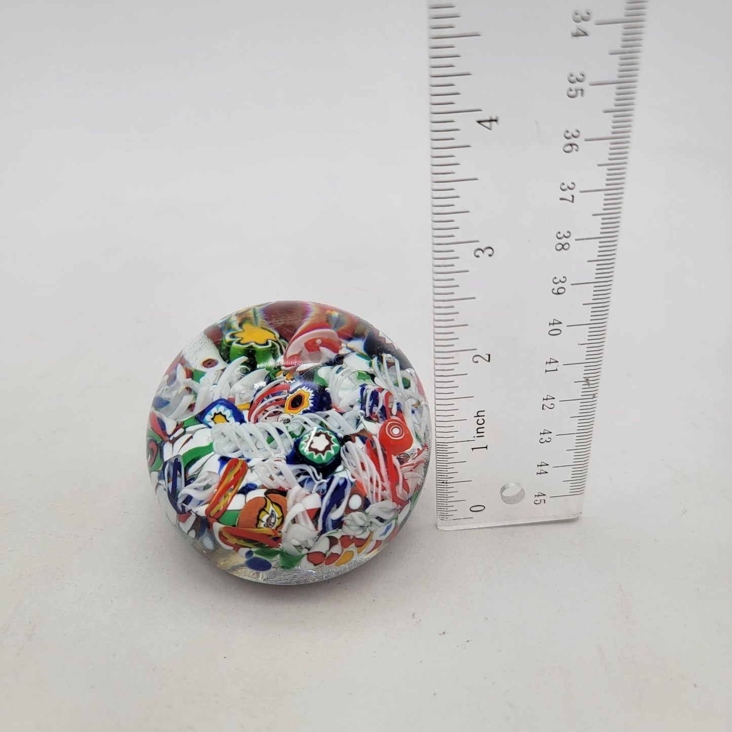 Gentile Millefiori Art Glass Paperweight Signed