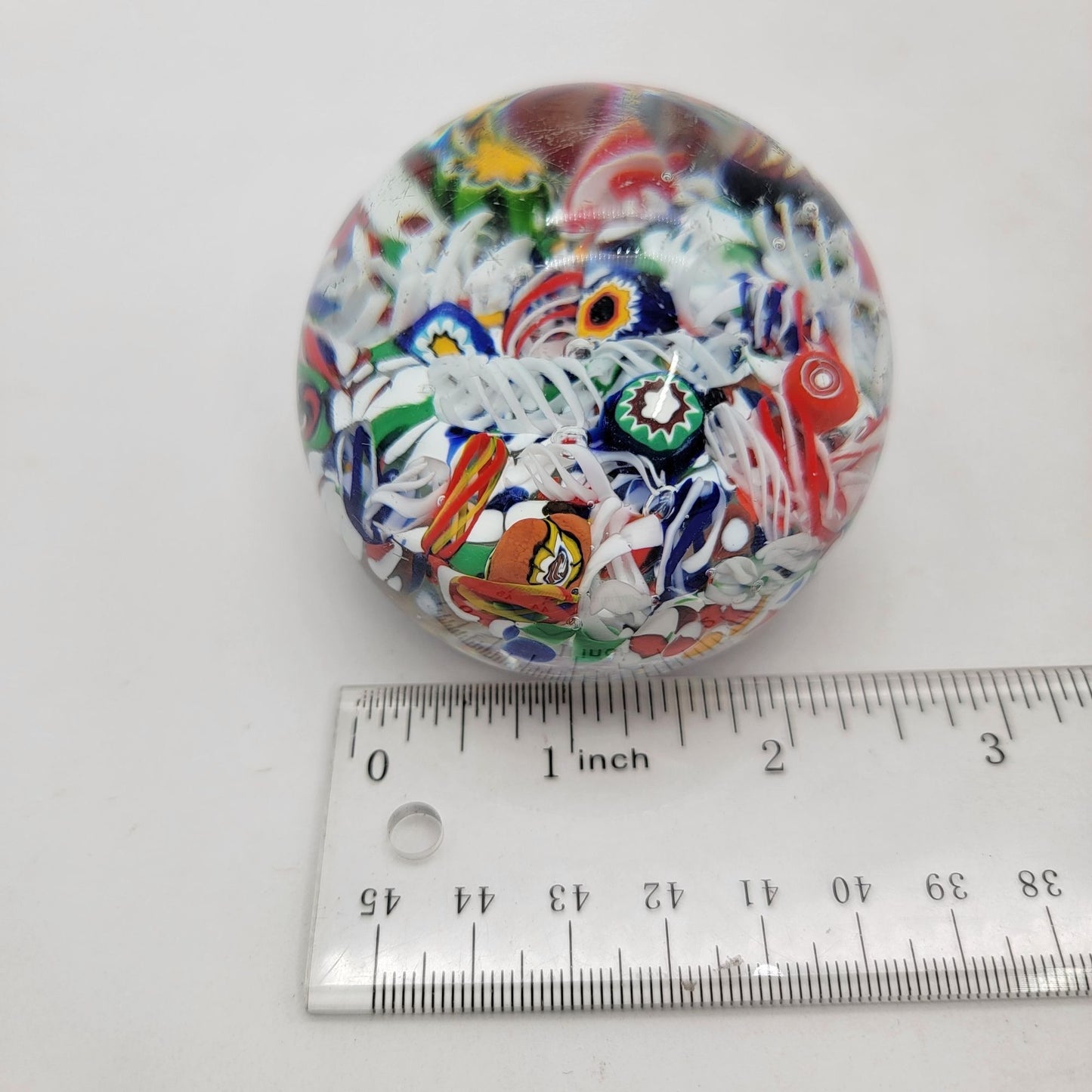 Gentile Millefiori Art Glass Paperweight Signed