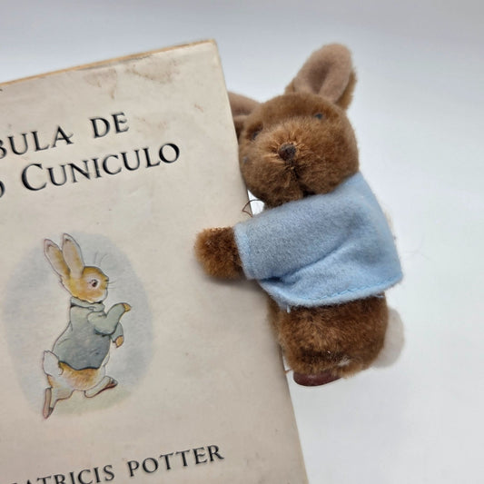 Vintage Latin Translation of  The Tale of Peter Rabbit Book & Plush Clip Set By Beatrix Potter