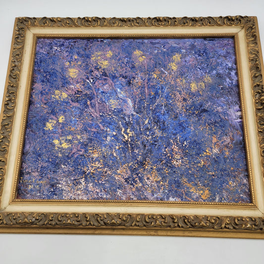 "Mesquite At Night" Original Impasto Abstract Painting Framed By June Lowe 2016