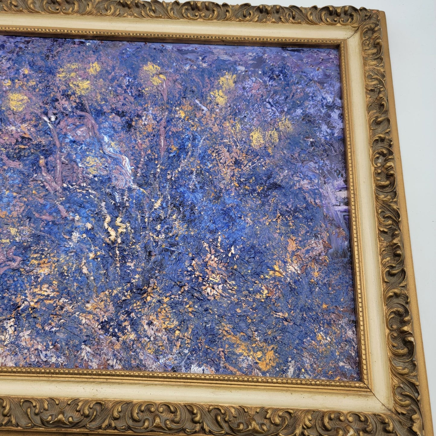 "Mesquite At Night" Original Impasto Abstract Painting Framed By June Lowe 2016