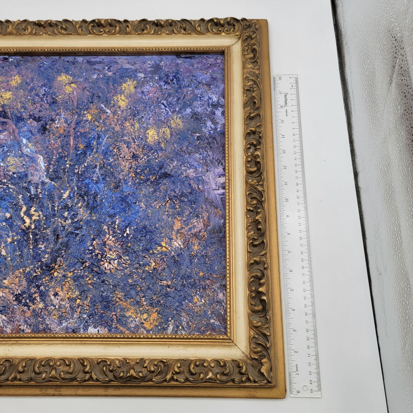 "Mesquite At Night" Original Impasto Abstract Painting Framed By June Lowe 2016