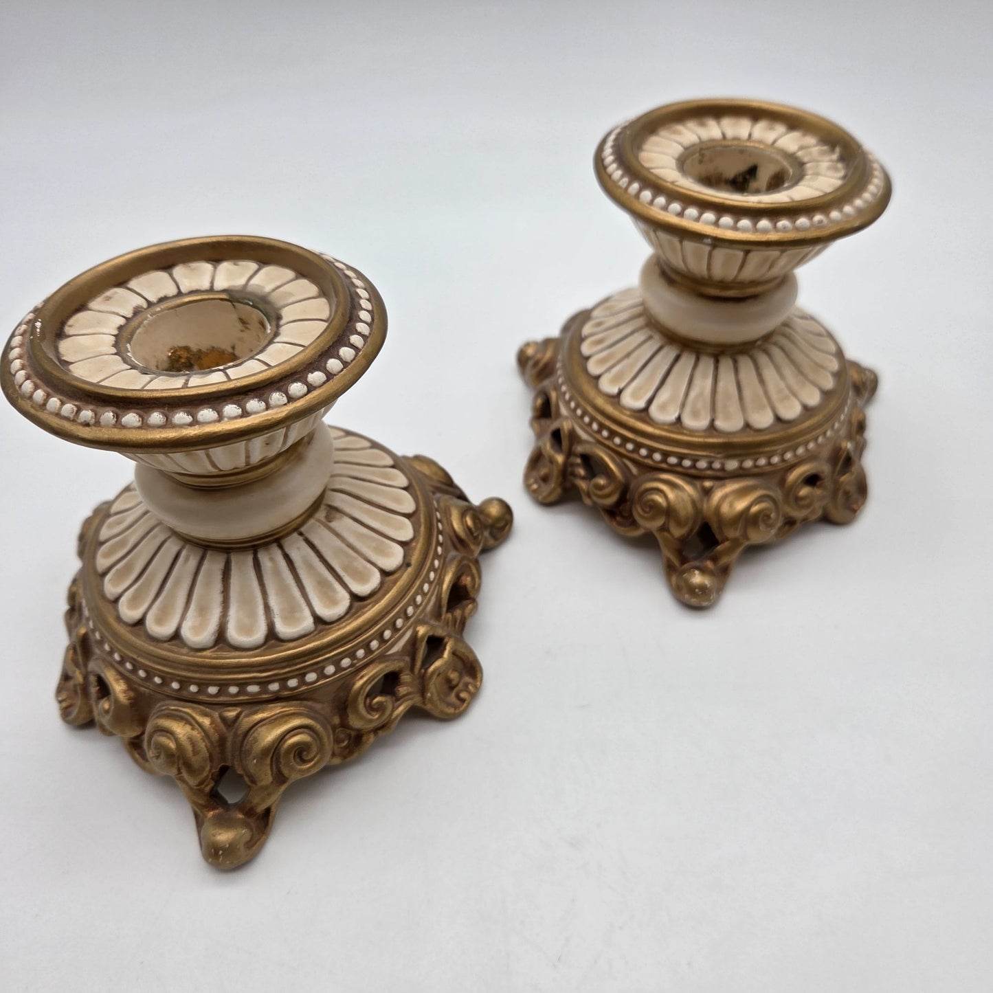 Pair of Fitz & Floyd Essentials Hollywood Regency Candle Holders